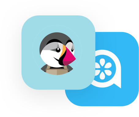 PrestaShop and Lime Talk logo